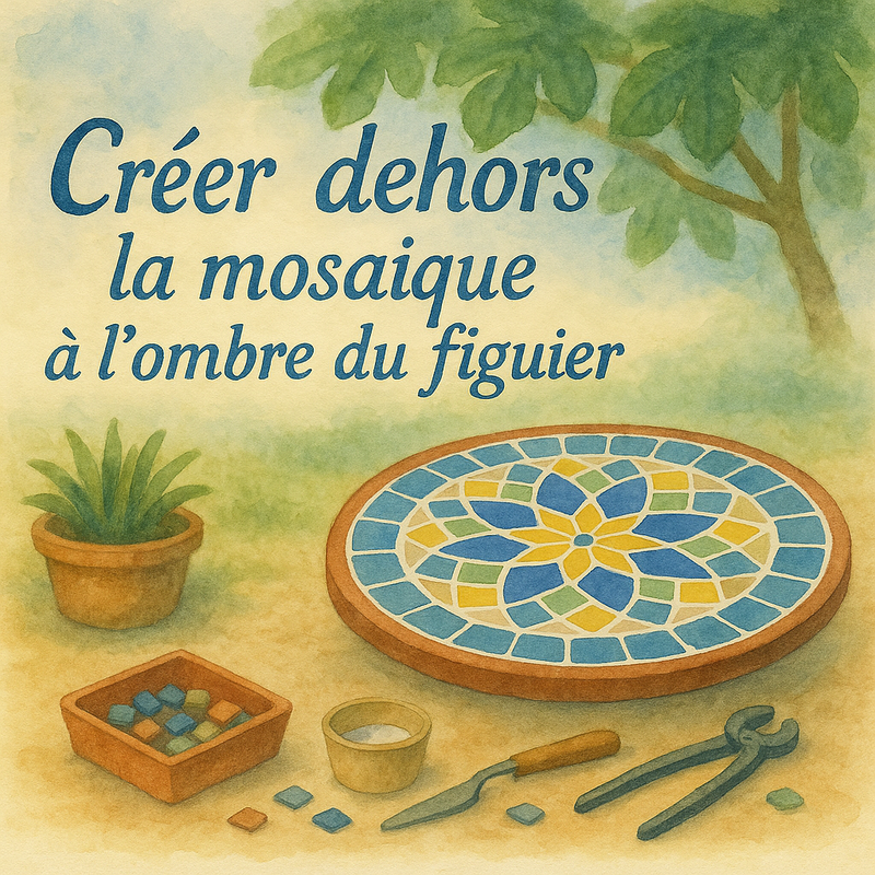 Créer dehors : la mosaïque à l’ombre du figuier