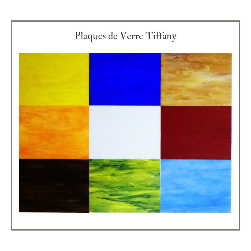 Plaque de verre Tiffany - 15 coloris pour la mosaïque