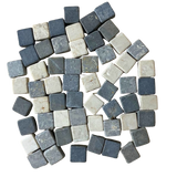Carrés de Marbre Gris et Blanc
