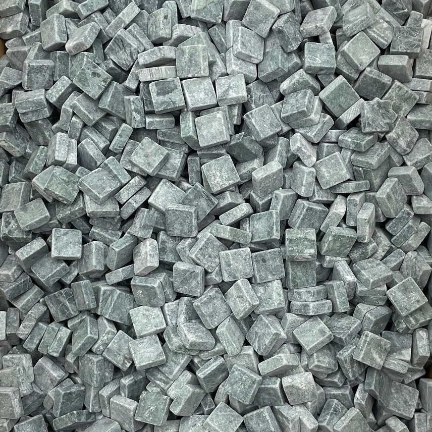 Carreaux de marbre nature 10x10 mm Verde Jade pour la mosaïque - Mosaïqu'ella
