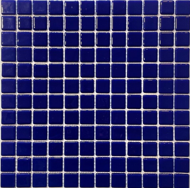 Pâte de verre espagnole unie Azul Marino