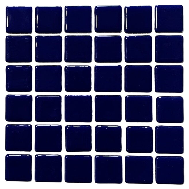 Pâte de verre espagnole unie Azul Marino