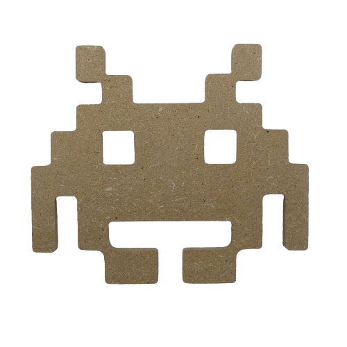 Support Space Invader en bois pour la mosaïque