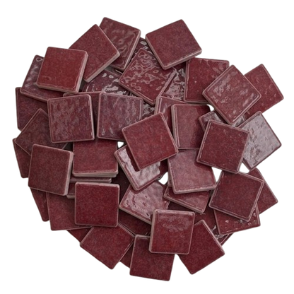 Tesselles mosaïque Émaux de Briare Harmonie Quetsche couleur prune brillante, carreaux carrés pour création mosaïque.