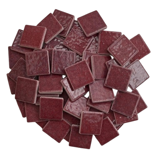 Tesselles mosaïque Émaux de Briare Harmonie Quetsche couleur prune brillante, carreaux carrés pour création mosaïque.