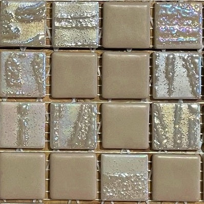 Pâte de verre décoratives fin de série pour la mosaïque : Nuance 2 des nervurés et lisses