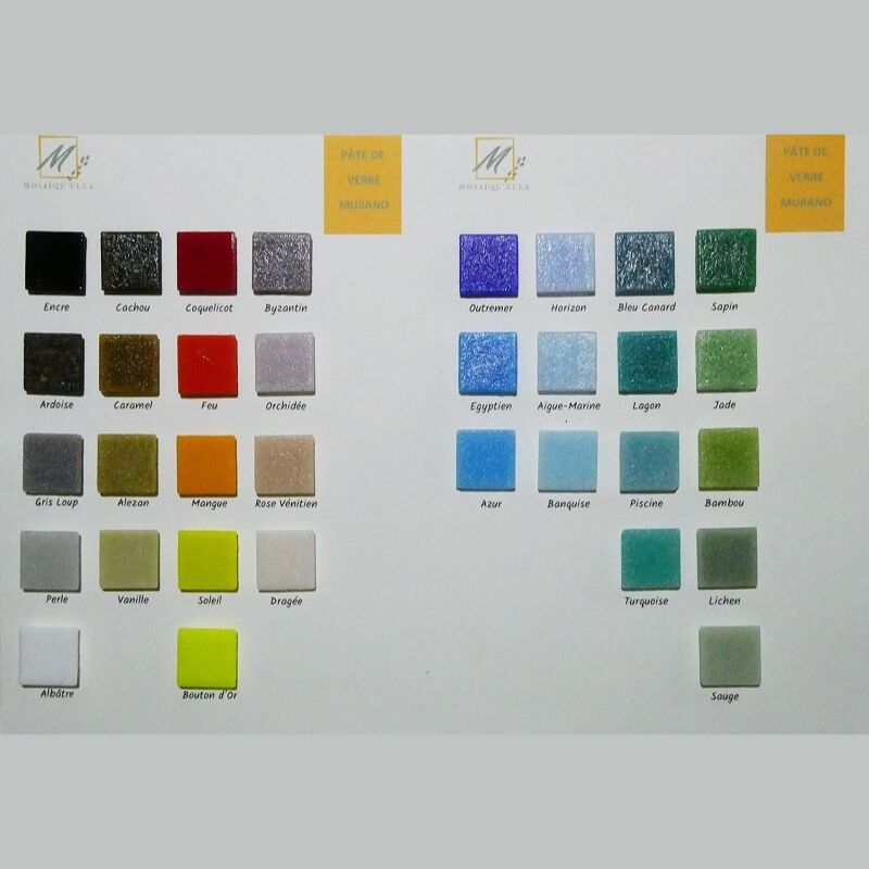 Nuancier de Pâtes de verre Murano pour la mosaïque
