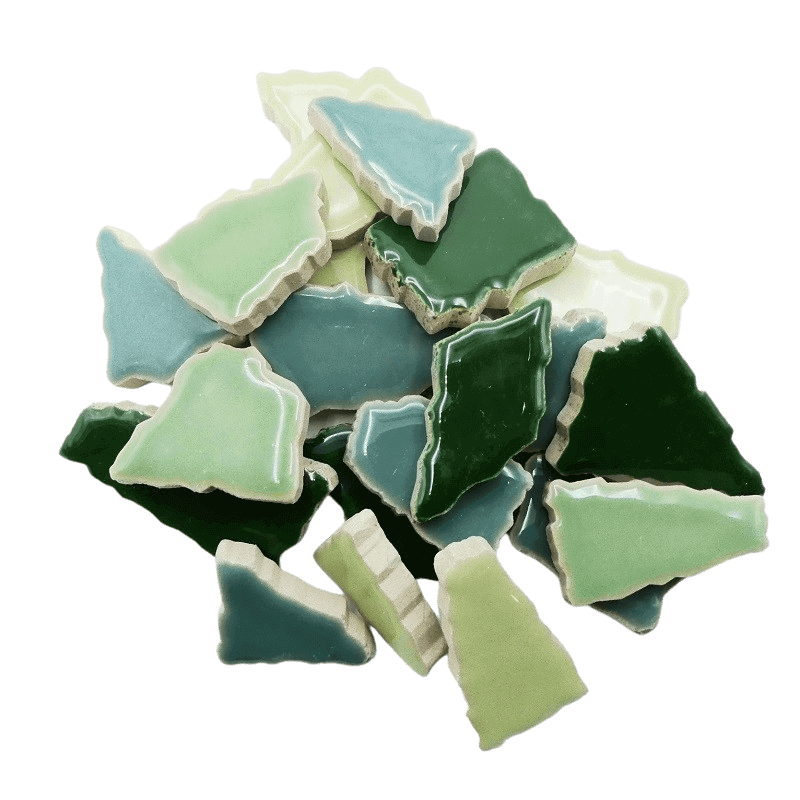 Fragments céramique Vert pour la mosaïque