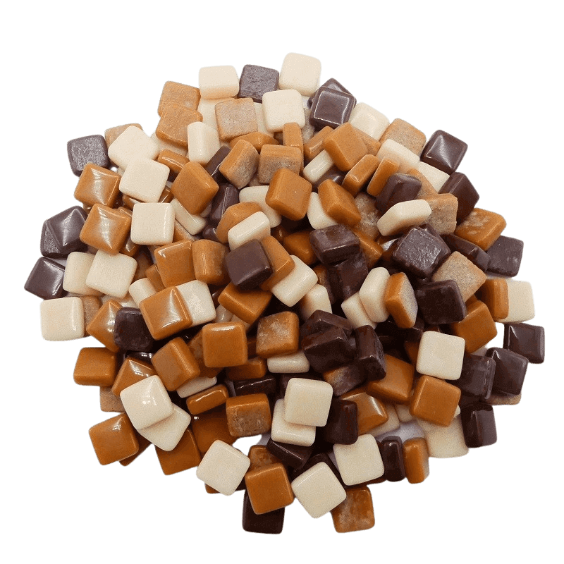 Micro mosaïque en verre brillant Bruns pour la mosaïque