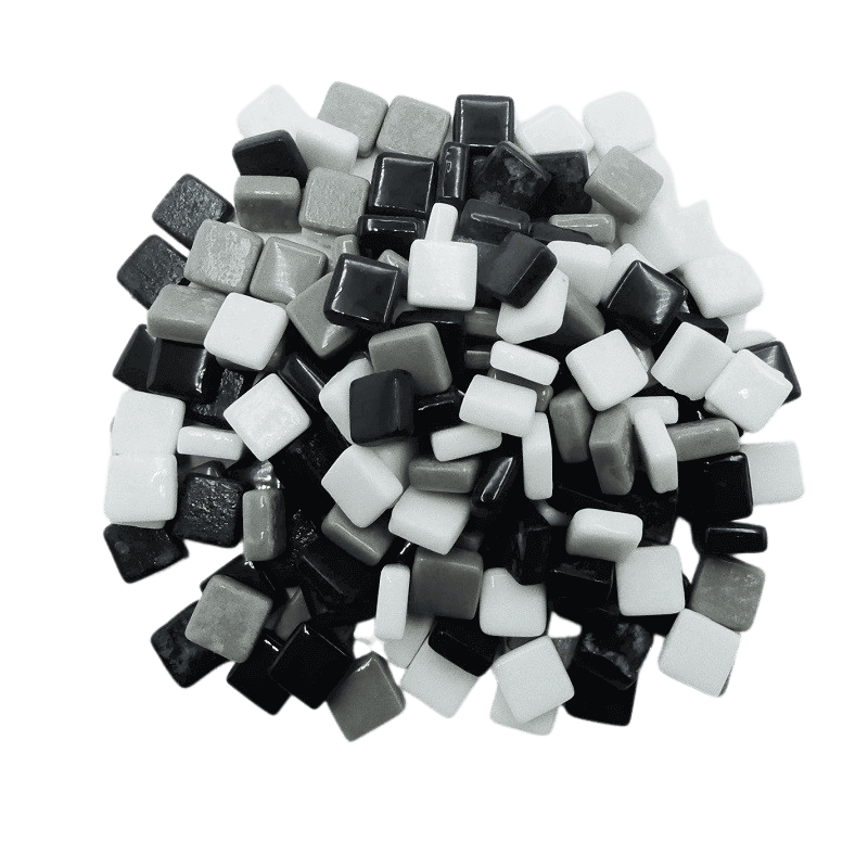Micro mosaïques en verre Noir et blanc pour la mosaïque